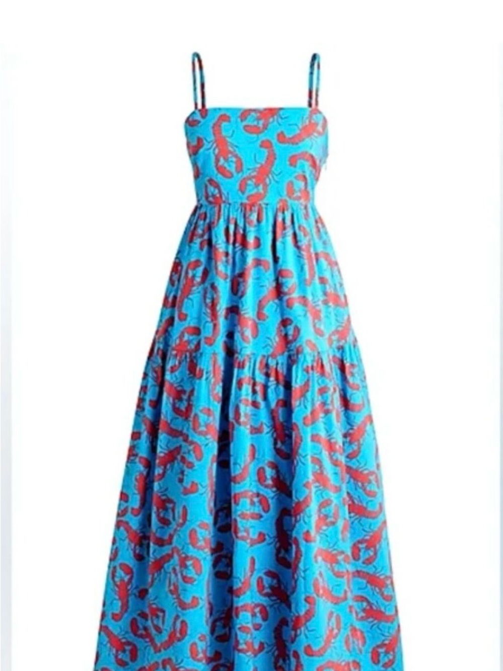 J Crew Lobster Print Maxi Sleeveless Sundress